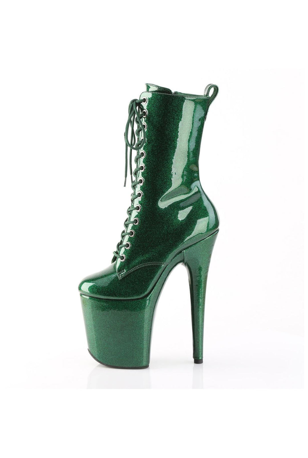 Pleaser  FLAMINGO-1040GP Ankle Boot in Green Patent