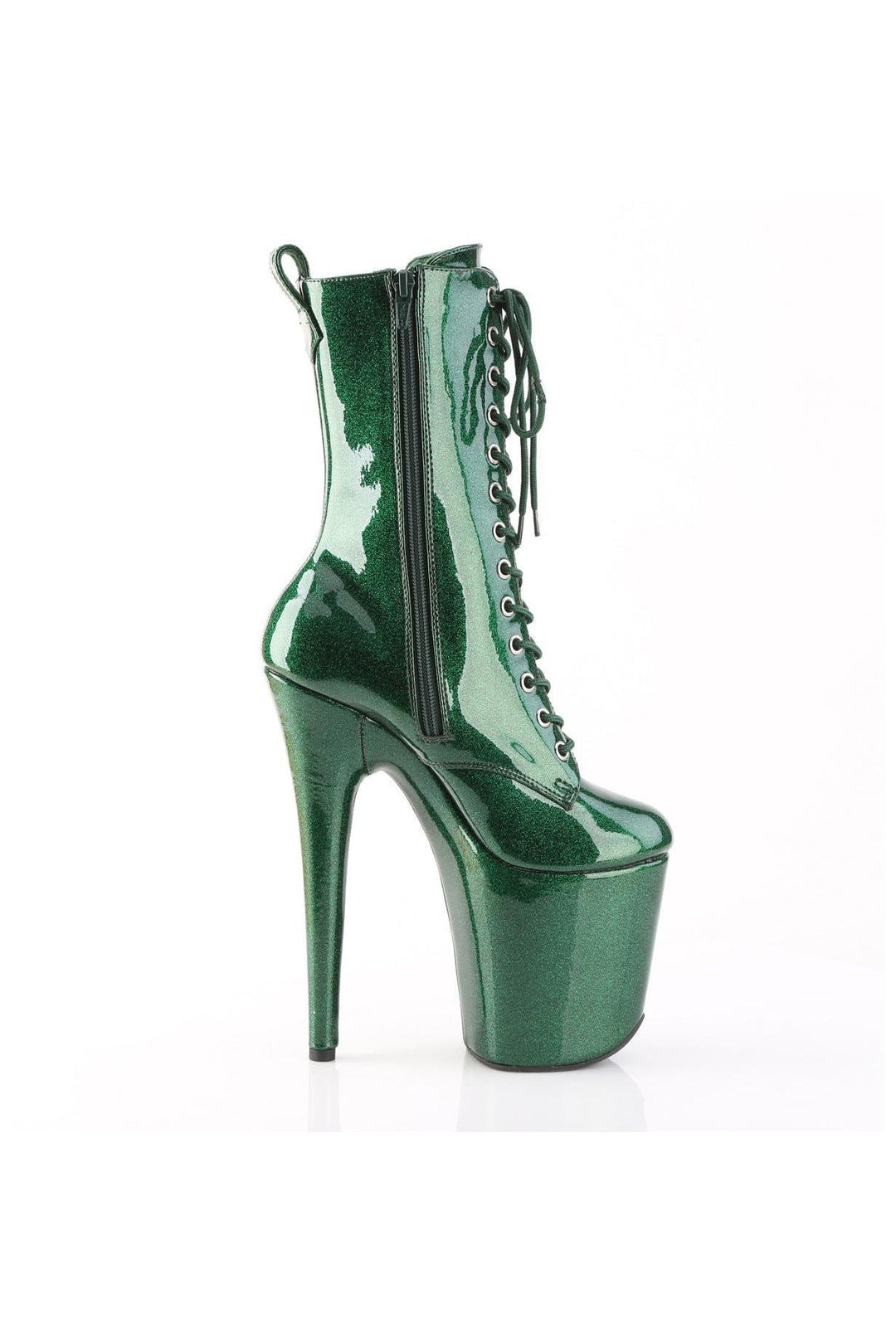 Pleaser  FLAMINGO-1040GP Ankle Boot in Green Patent