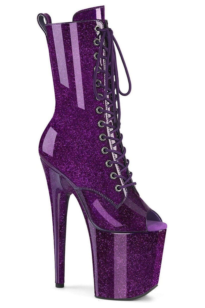 Pleaser  FLAMINGO-1041GP Ankle Boot in Purple Patent from SexyShoes.com