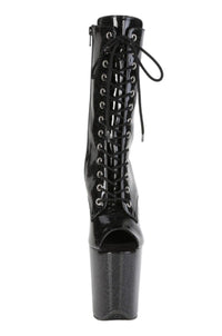 Pleaser  FLAMINGO-1041GP Ankle Boot in Black Patent