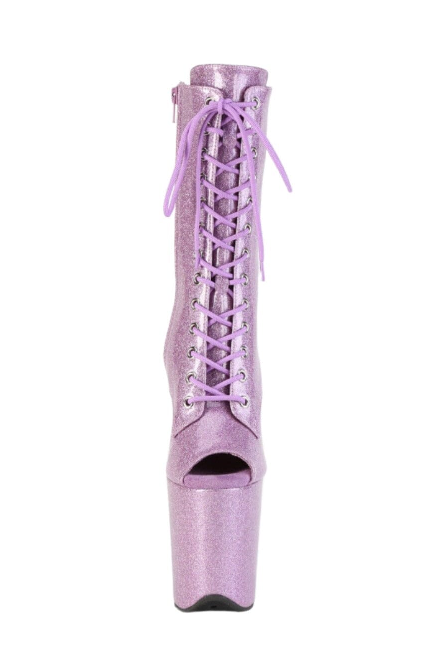 Pleaser  FLAMINGO-1041GP Ankle Boot in Purple Patent