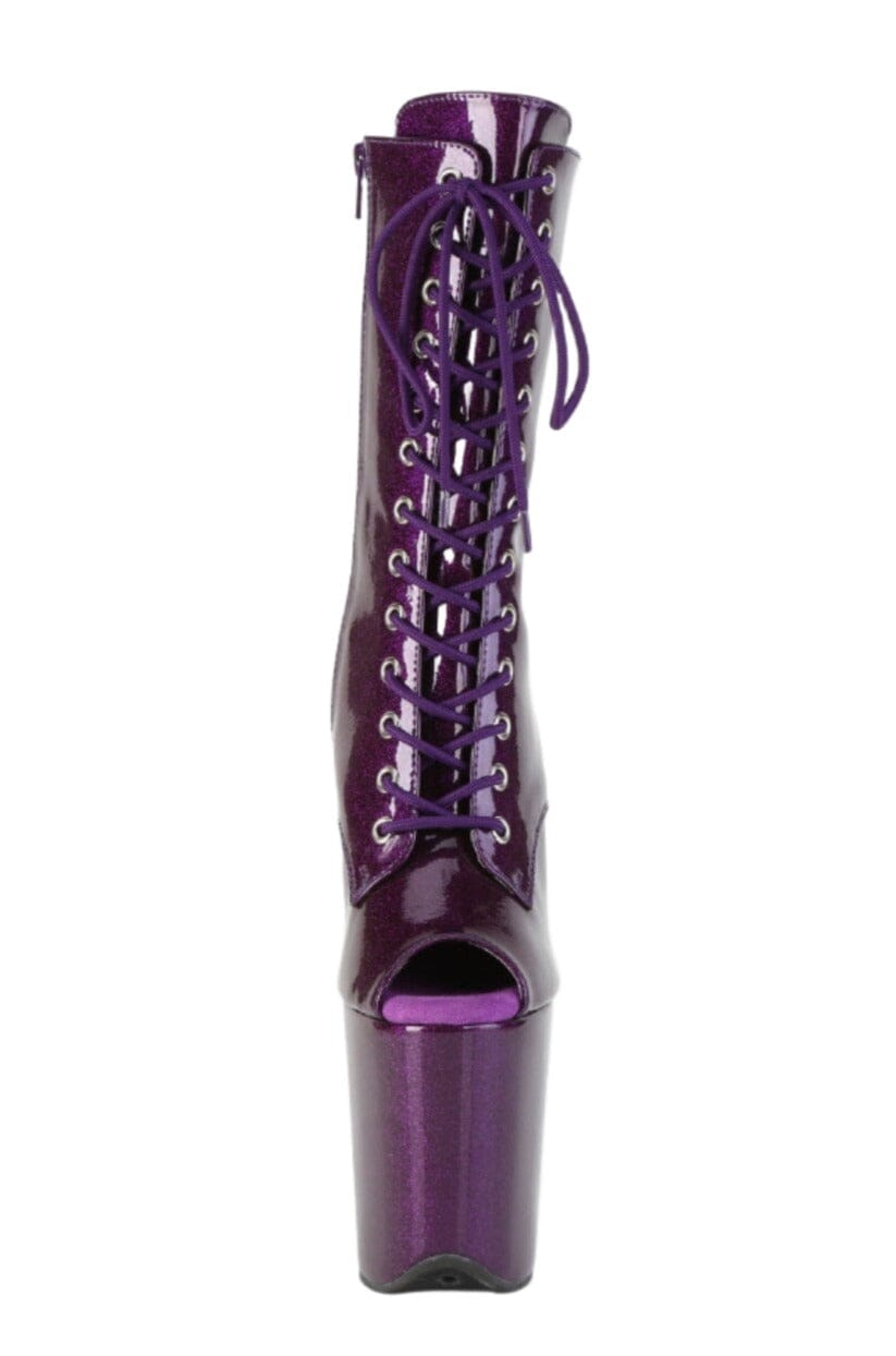 Pleaser  FLAMINGO-1041GP Ankle Boot in Purple Patent