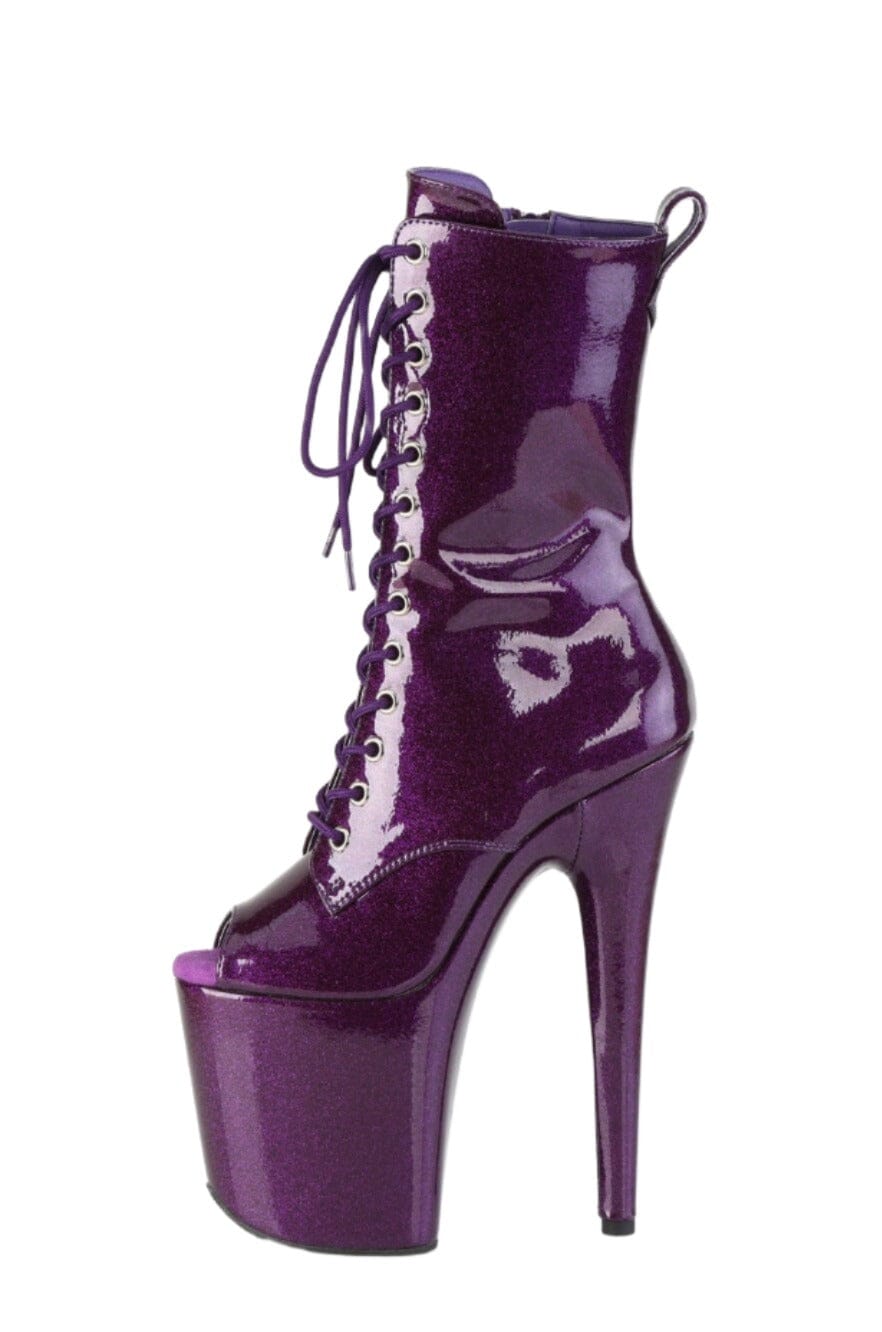 Pleaser  FLAMINGO-1041GP Ankle Boot in Purple Patent