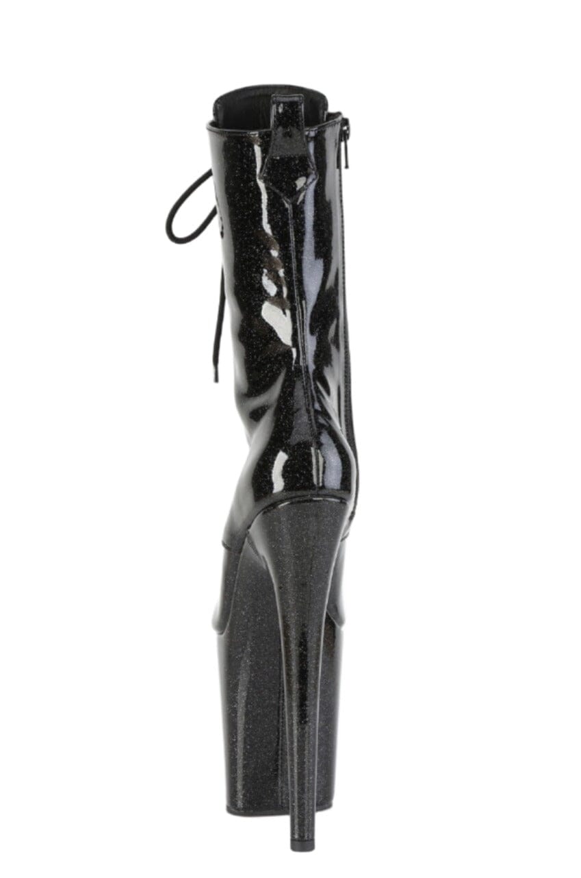 Pleaser  FLAMINGO-1041GP Ankle Boot in Black Patent
