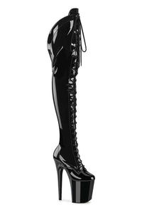 Pleaser  FLAMINGO-3014 Thigh Boot in Black Patent from SexyShoes.com