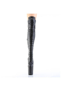 Pleaser  FLAMINGO-3014 Thigh Boot in Black Faux Leather