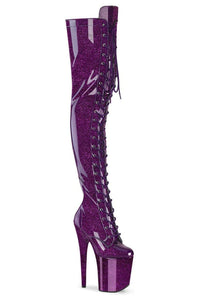 Pleaser  FLAMINGO-3020GP Thigh Boot in Purple Patent from SexyShoes.com