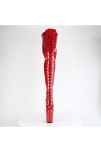 Pleaser  FLAMINGO-3020GP Thigh Boot in Red Patent
