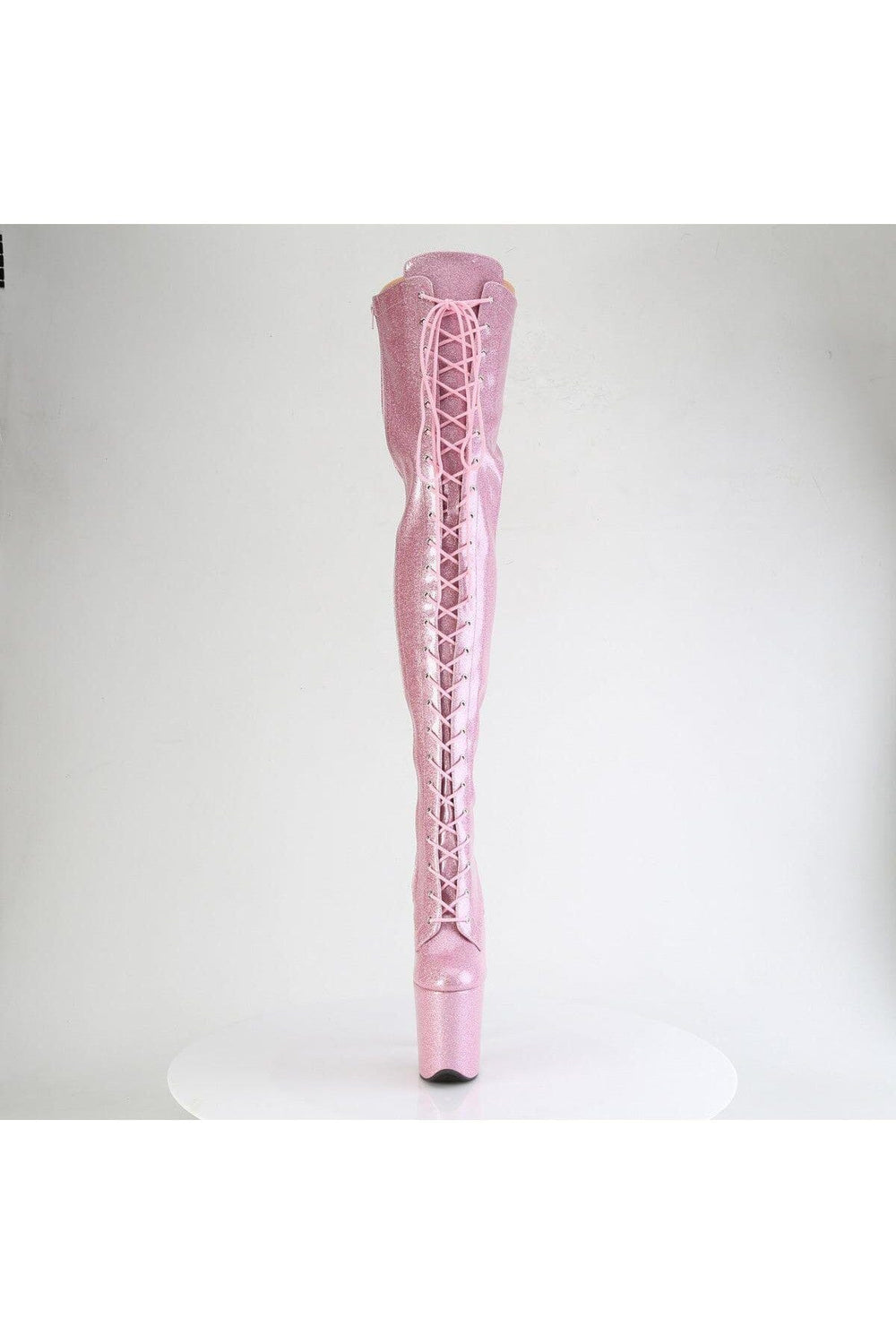 Pleaser  FLAMINGO-3020GP Thigh Boot in Pink Patent