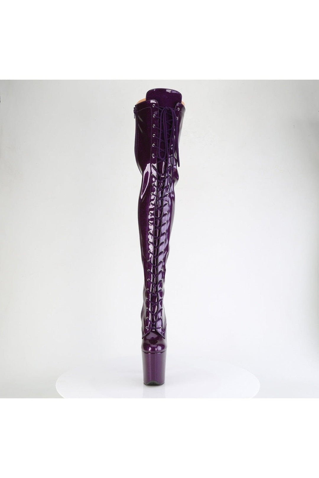 Pleaser  FLAMINGO-3020GP Thigh Boot in Purple Patent