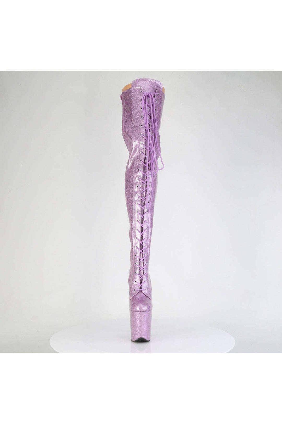 Pleaser  FLAMINGO-3020GP Thigh Boot in Purple Patent