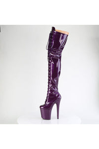 Pleaser  FLAMINGO-3020GP Thigh Boot in Purple Patent