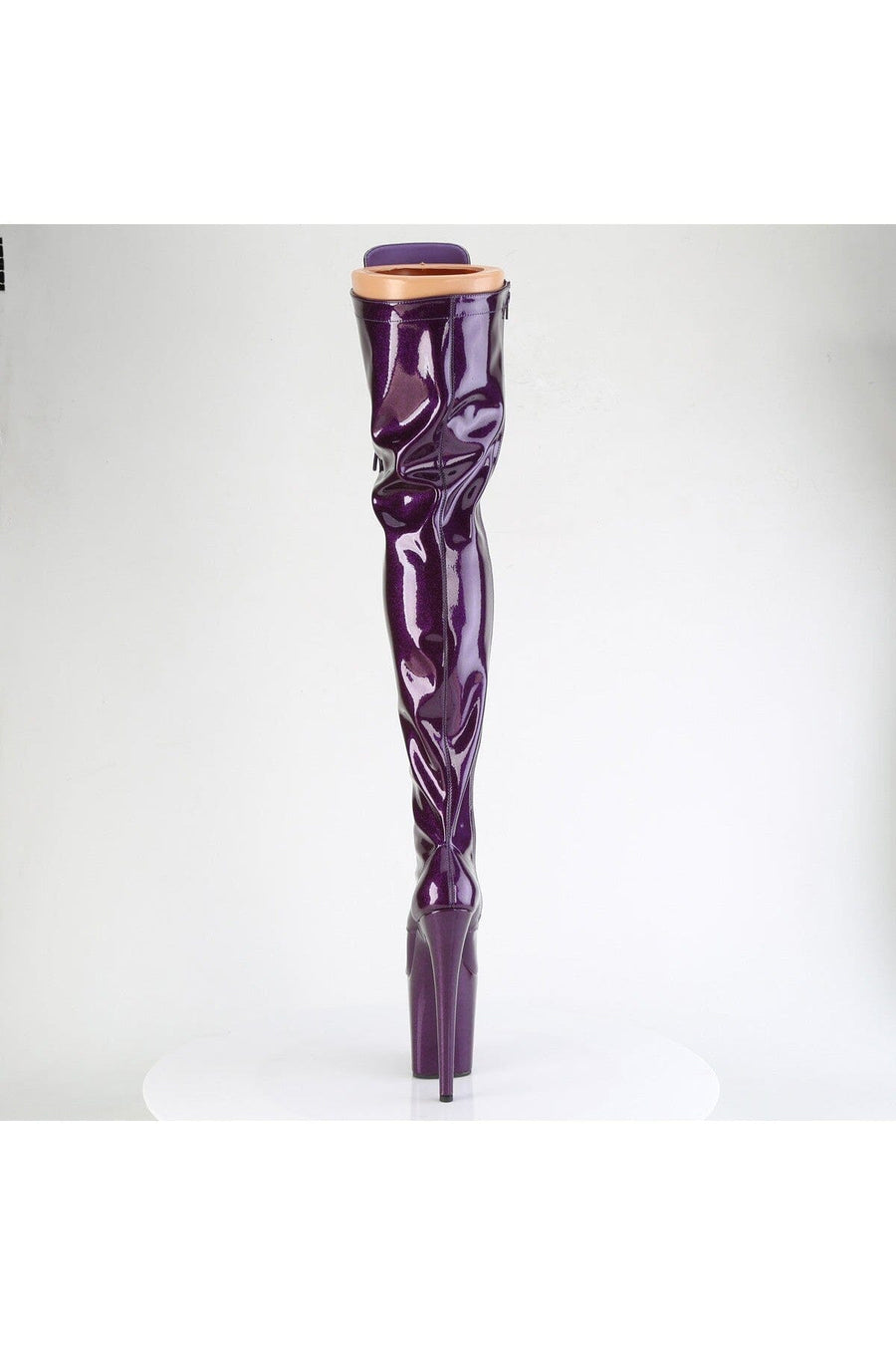 Pleaser  FLAMINGO-3020GP Thigh Boot in Purple Patent