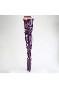 Pleaser  FLAMINGO-3020GP Thigh Boot in Purple Patent