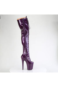 Pleaser  FLAMINGO-3020GP Thigh Boot in Purple Patent