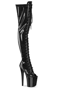 Pleaser  FLAMINGO-3021GP Thigh Boot in Black Patent from SexyShoes.com