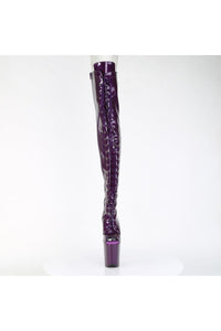 Pleaser  FLAMINGO-3021GP Thigh Boot in Purple Patent