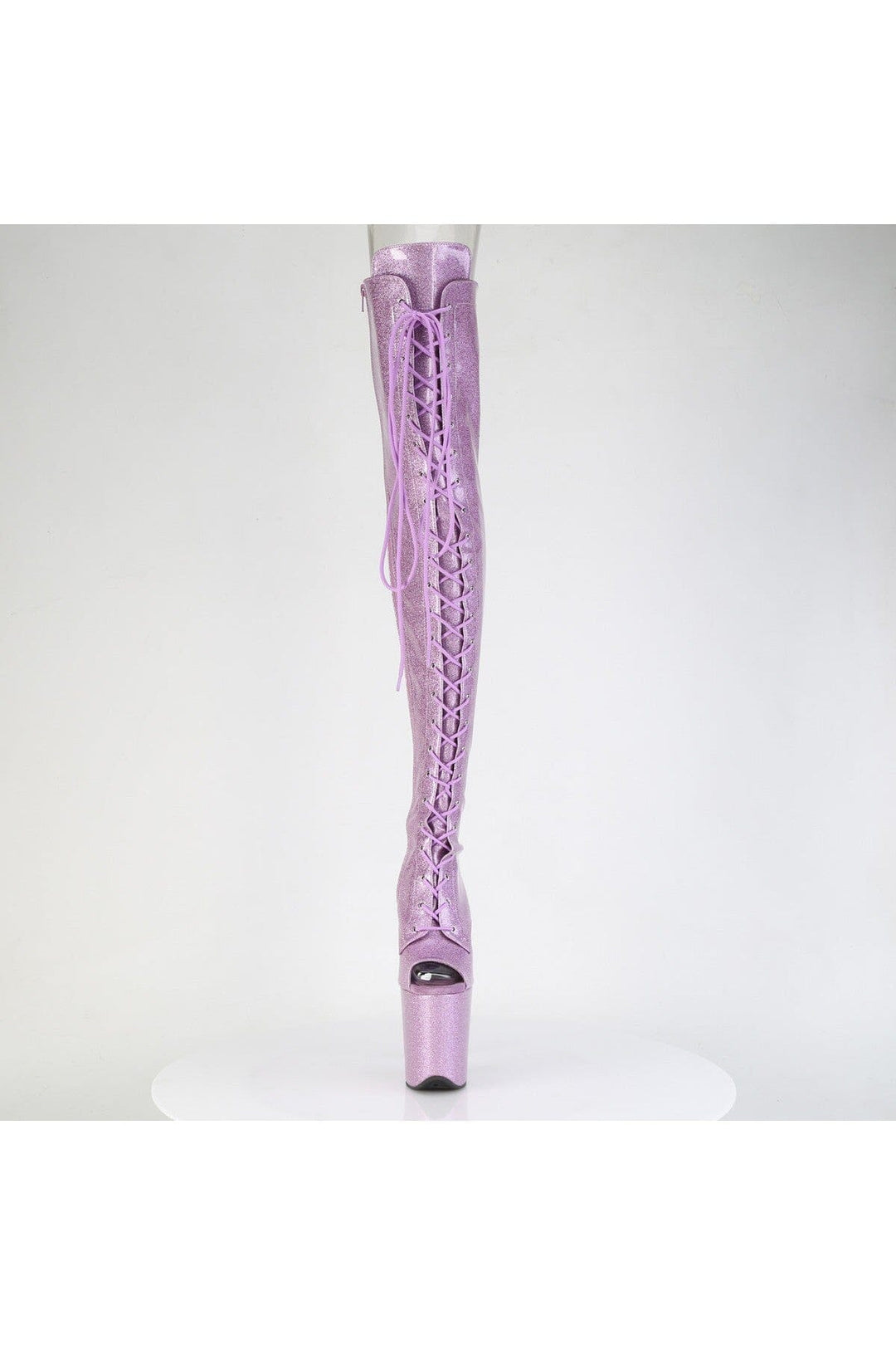 Pleaser  FLAMINGO-3021GP Thigh Boot in Purple Patent