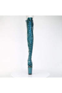 Pleaser  FLAMINGO-3021GP Thigh Boot in Green Patent