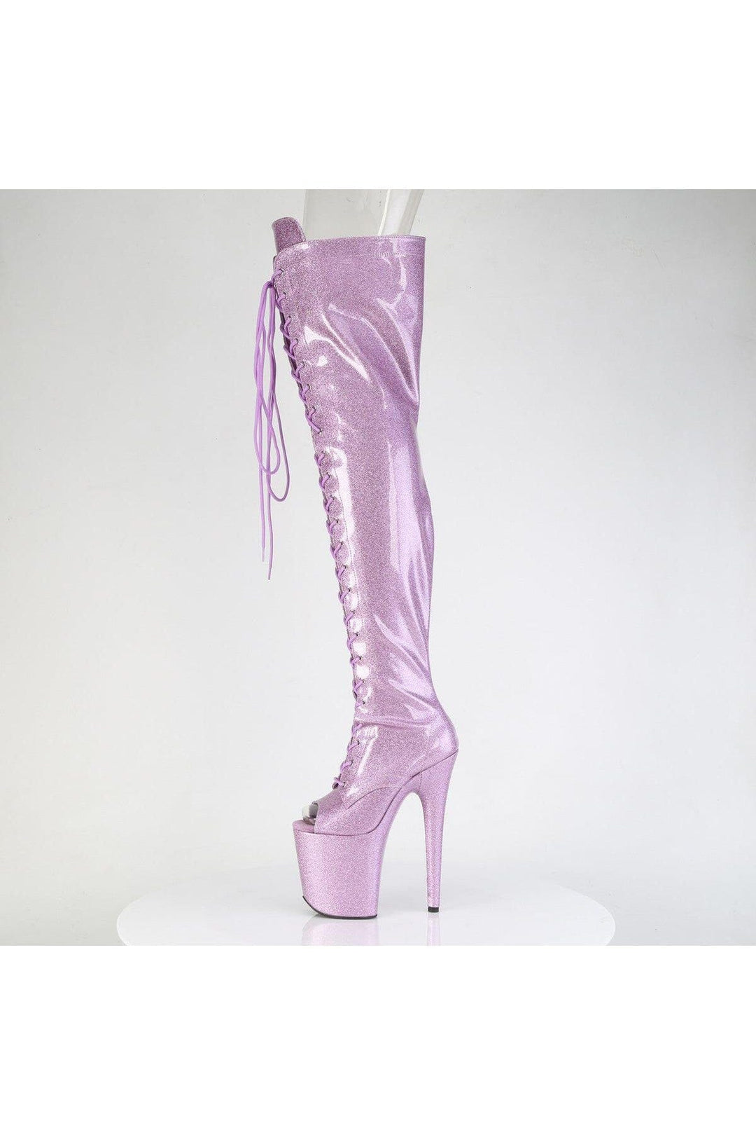 Pleaser  FLAMINGO-3021GP Thigh Boot in Purple Patent