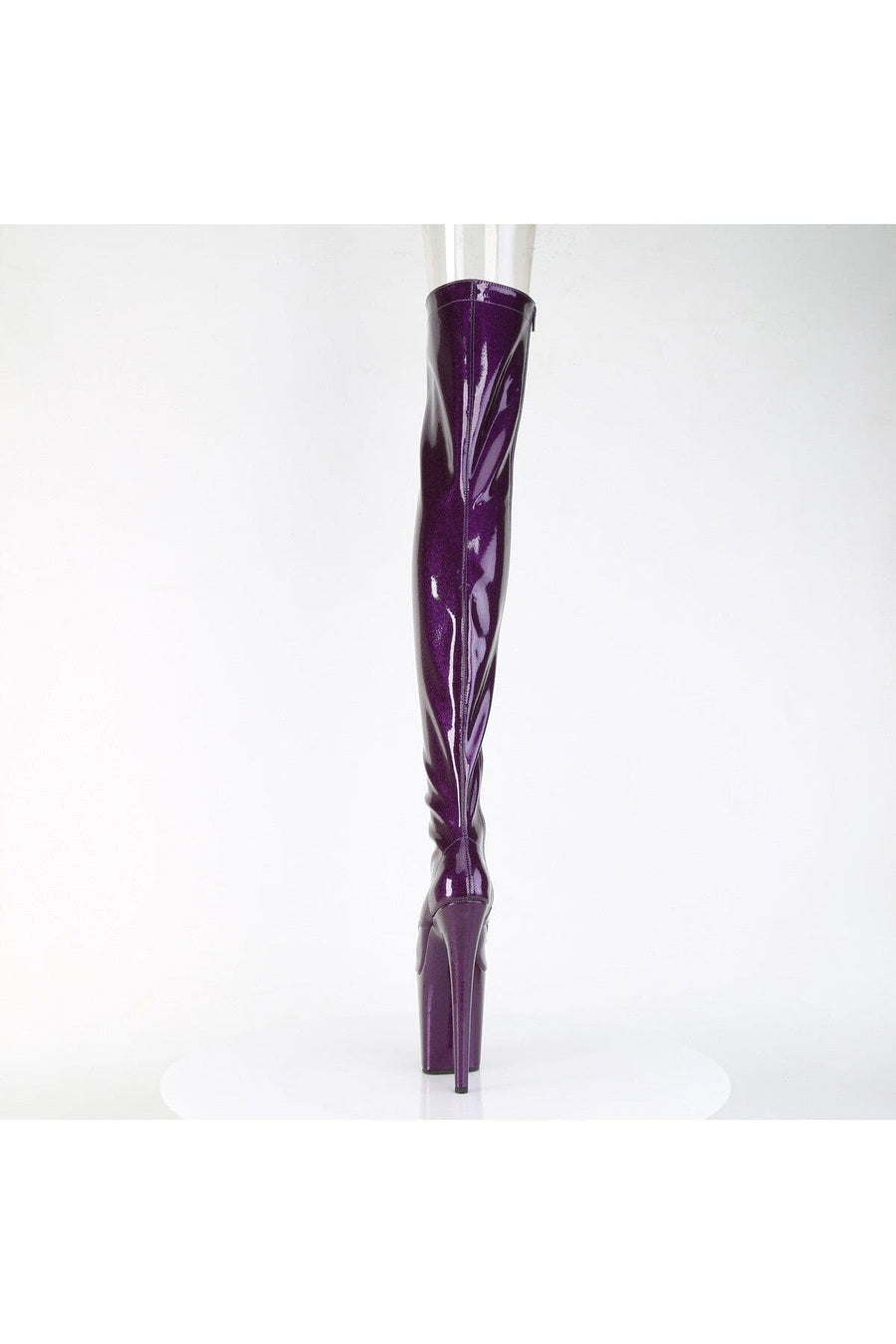 Pleaser  FLAMINGO-3021GP Thigh Boot in Purple Patent