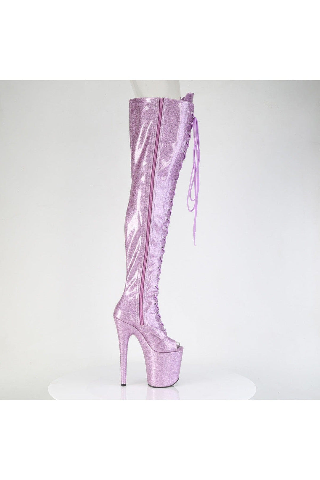 Pleaser  FLAMINGO-3021GP Thigh Boot in Purple Patent