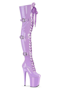 Pleaser  FLAMINGO-3028 Thigh Boot in Purple Patent from SexyShoes.com