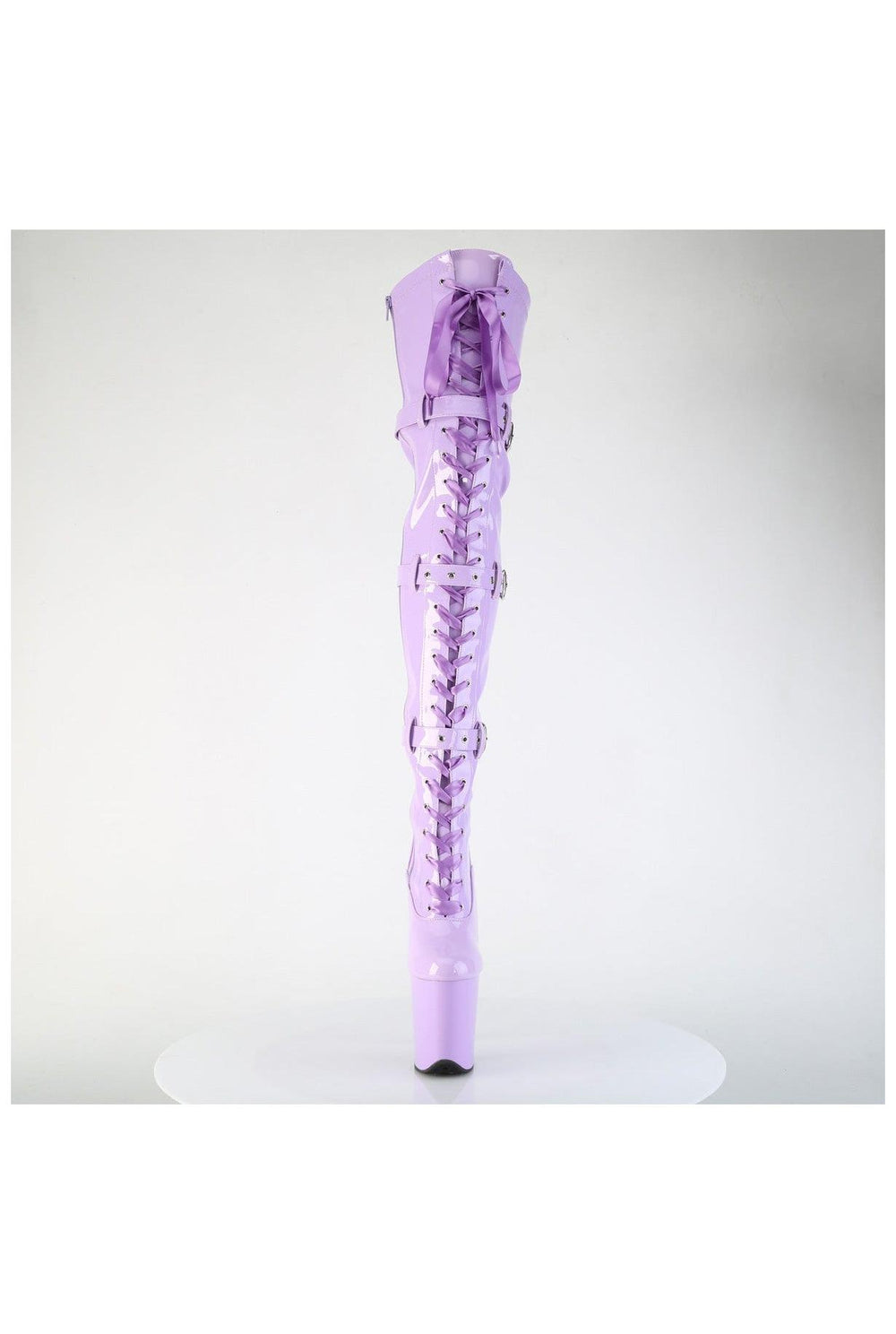 Pleaser  FLAMINGO-3028 Thigh Boot in Purple Patent