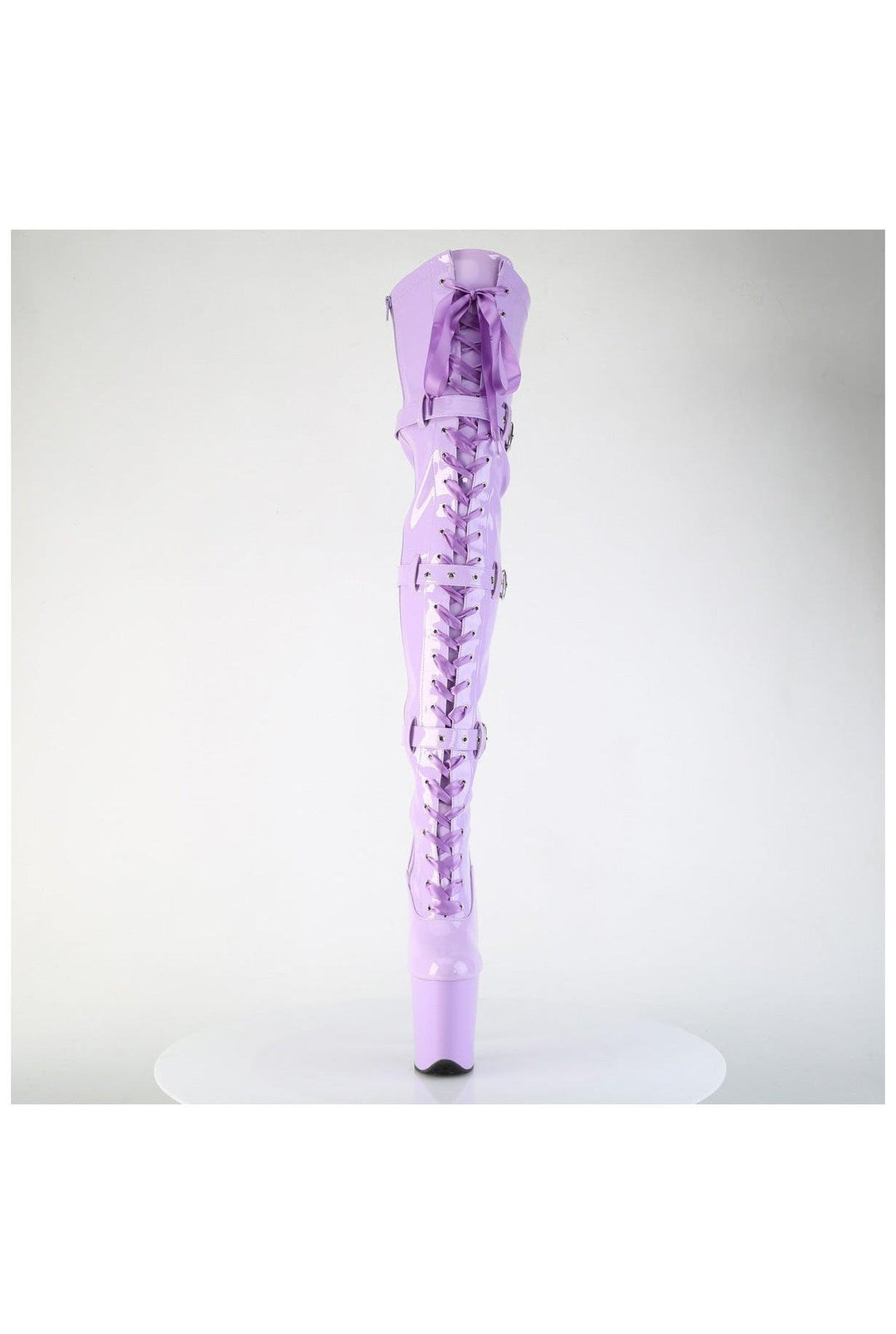 Pleaser  FLAMINGO-3028 Thigh Boot in Purple Patent