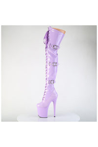 Pleaser  FLAMINGO-3028 Thigh Boot in Purple Patent
