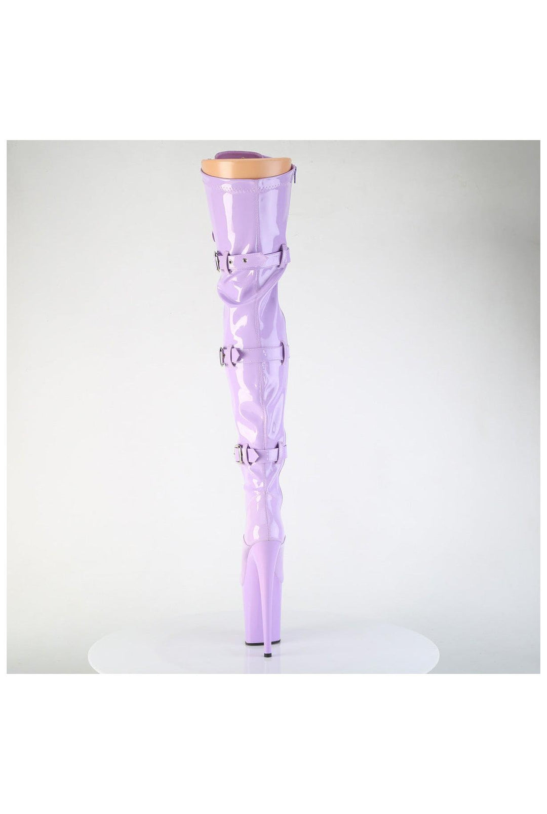 Pleaser  FLAMINGO-3028 Thigh Boot in Purple Patent