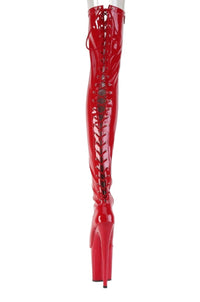 Pleaser  FLAMINGO-3850 Thigh Boot in Pink Patent