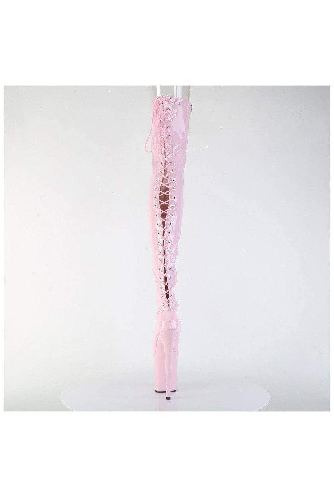 Pleaser  FLAMINGO-3850 Thigh Boot in Pink Patent