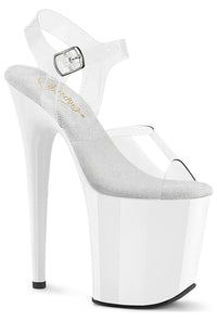 Pleaser  FLAMINGO-808 Sandal in Clear-Silver 