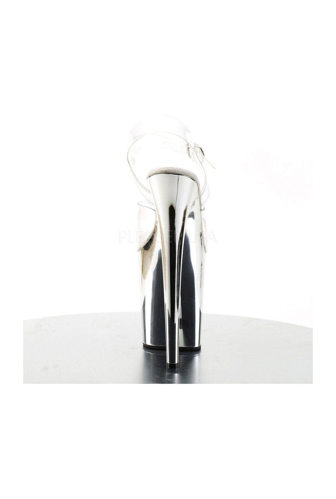 Pleaser  FLAMINGO-808 Sandal in Clear-Blue 