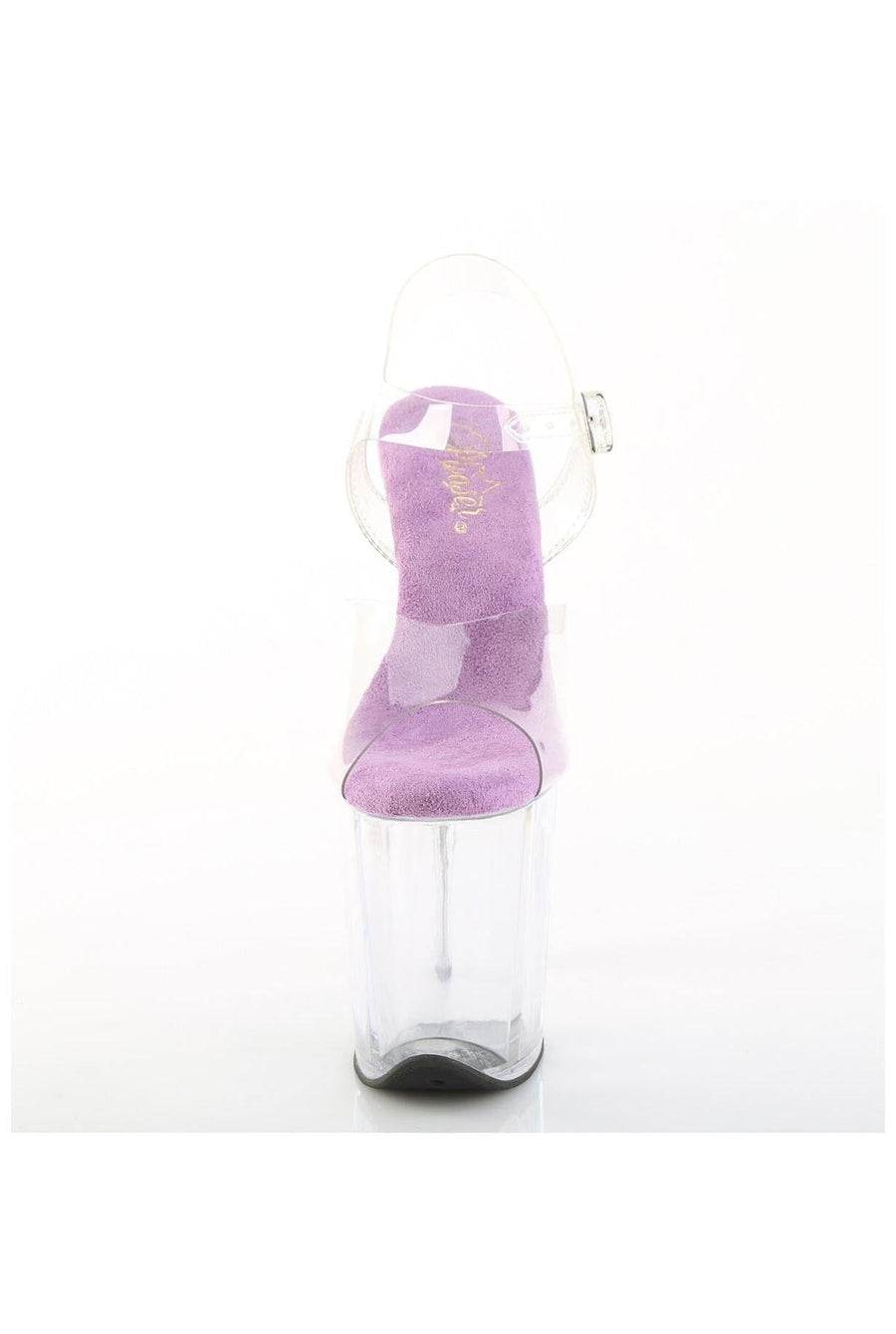 Pleaser  FLAMINGO-808 Sandal in Clear Vinyl