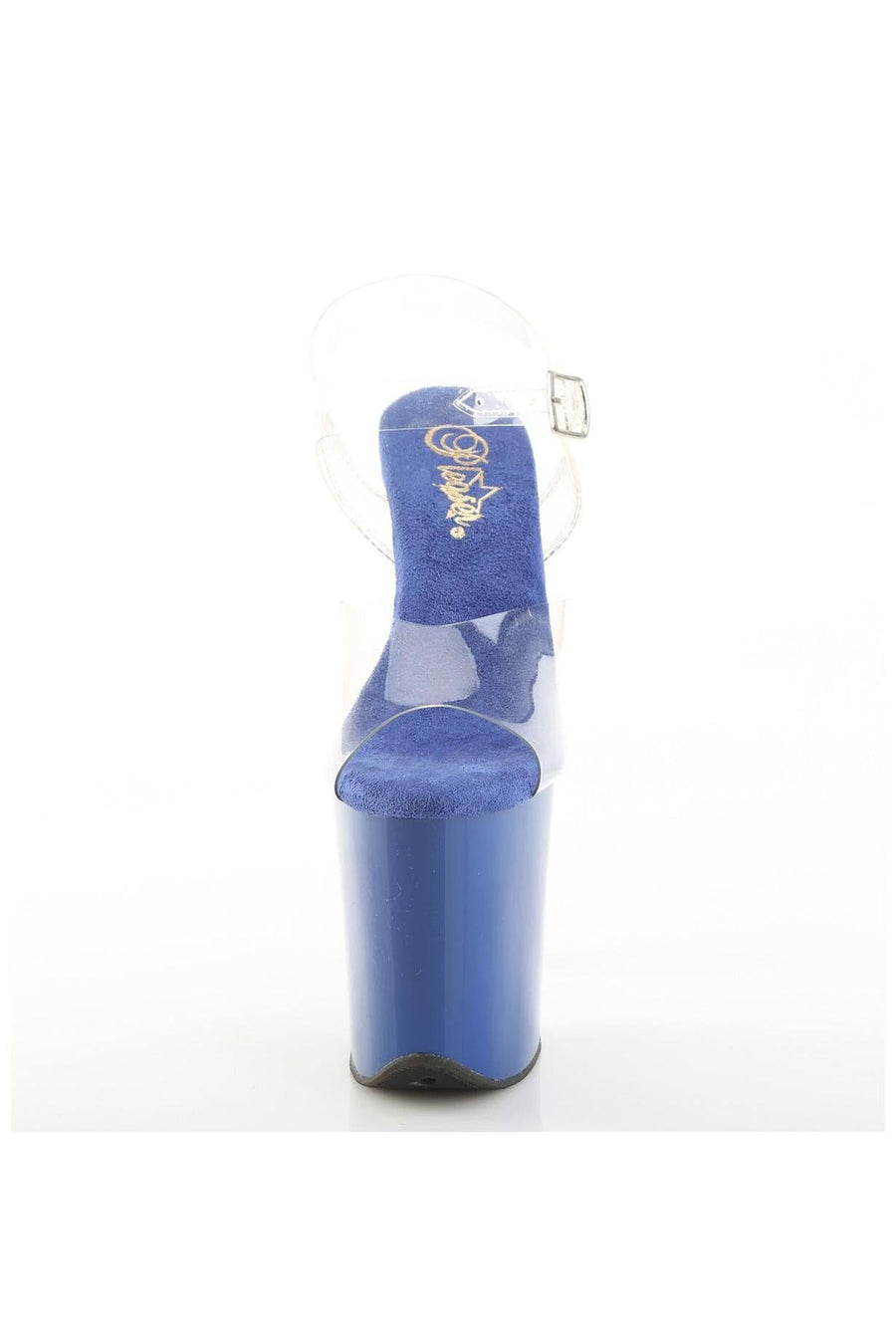 Pleaser  FLAMINGO-808 Sandal in Clear Vinyl