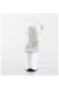 Pleaser  FLAMINGO-808 Sandal in Clear-Silver 