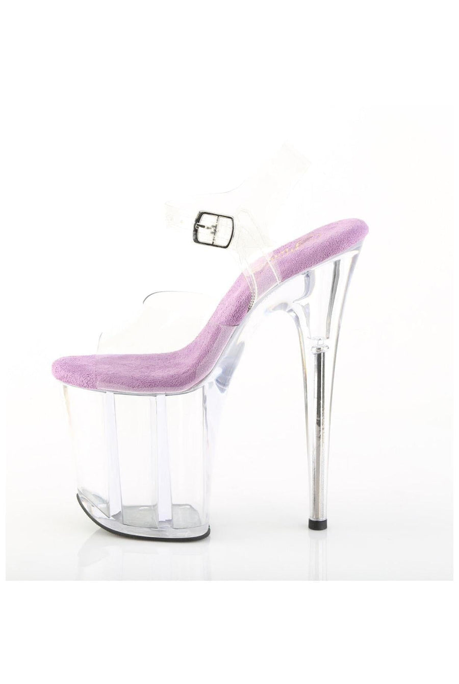 Pleaser  FLAMINGO-808 Sandal in Clear Vinyl