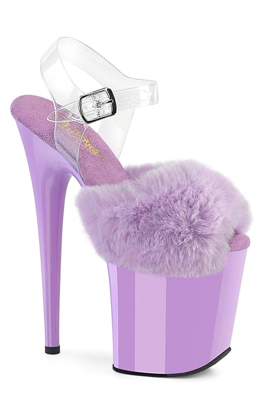 Pleaser  FLAMINGO-808FUR Sandal in Purple Faux Fur from SexyShoes.com