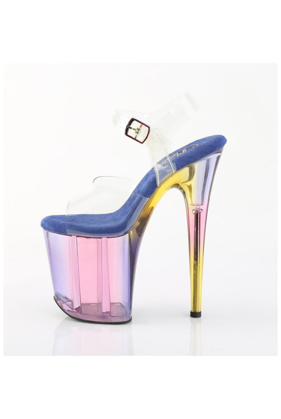 Pleaser  FLAMINGO-808HT Sandal in Clear Vinyl