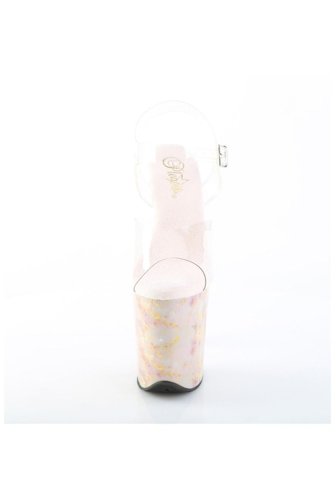Pleaser  FLAMINGO-808MB Sandal in Clear Vinyl