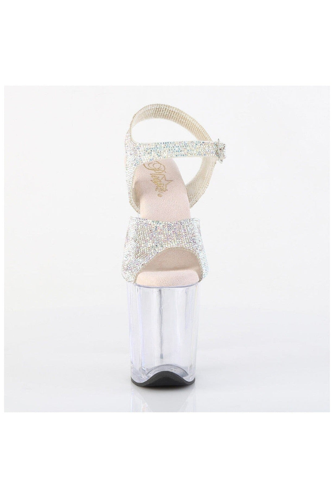 Pleaser  FLAMINGO-808N-RS Sandal in Silver Faux Leather