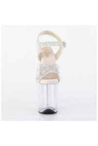 Pleaser  FLAMINGO-808N-RS Sandal in Silver Faux Leather