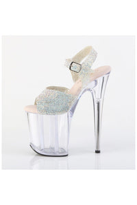 Pleaser  FLAMINGO-808N-RS Sandal in Silver Faux Leather