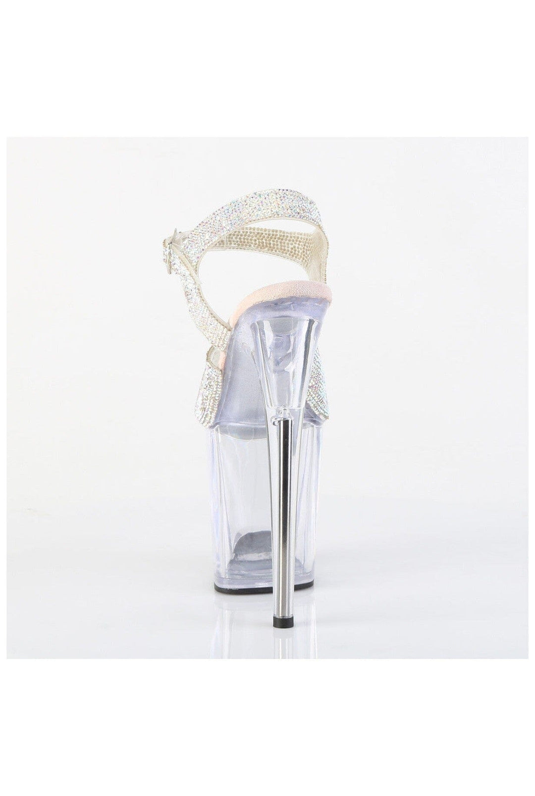 Pleaser  FLAMINGO-808N-RS Sandal in Silver Faux Leather