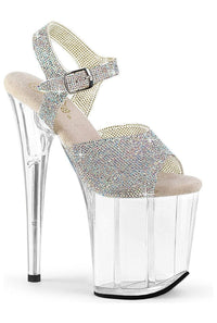 Pleaser  FLAMINGO-808N-RS Sandal in Silver Faux Leather from SexyShoes.com