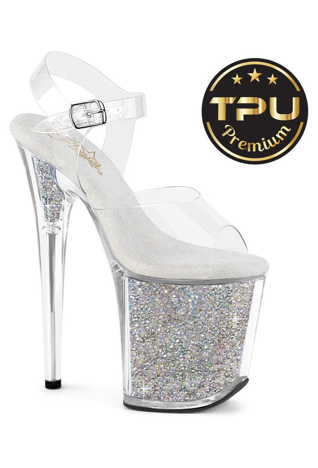 Pleaser  FLAMINGO-808PREM-RSI Sandal in Clear TPU Premium from SexyShoes.com