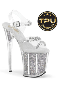 Pleaser  FLAMINGO-808PREM-STN Sandal in Clear TPU Premium from SexyShoes.com