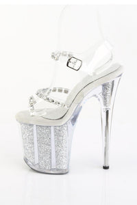 Pleaser  FLAMINGO-808PREM-STN Sandal in Clear TPU Premium